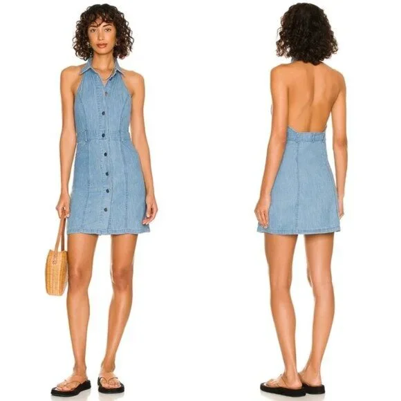 free people sami mini dress Free People Sami Mini Denim Dress